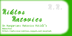 miklos matovics business card